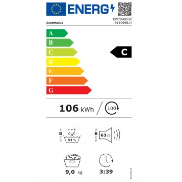 Electrolux EW7D495UE Στεγνωτήριο 9kg με Αντλία Θερμότητας Electrolux EW7D495UE Στεγνωτήριο 9kg με Αντλία Θερμότητας
